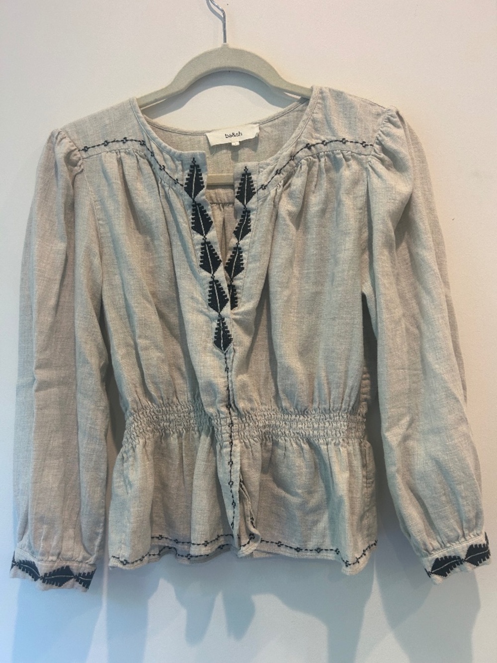 BA & SH linen peplum top size small